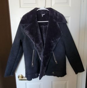 Black faux fur jacket